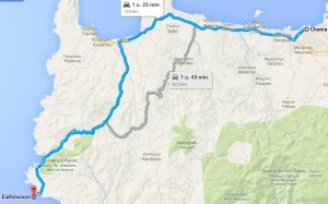 route elafonisi chania kreta