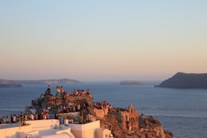 Uitzicht Santorini zonsondergand strandvakantie Griekenland
