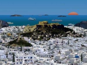 athene, zon zee strand