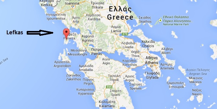 Waar ligt Lefkas. Kaart