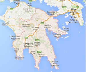 kaart Peloponnesos