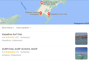 surfscholen karpathos vakantie griekenland