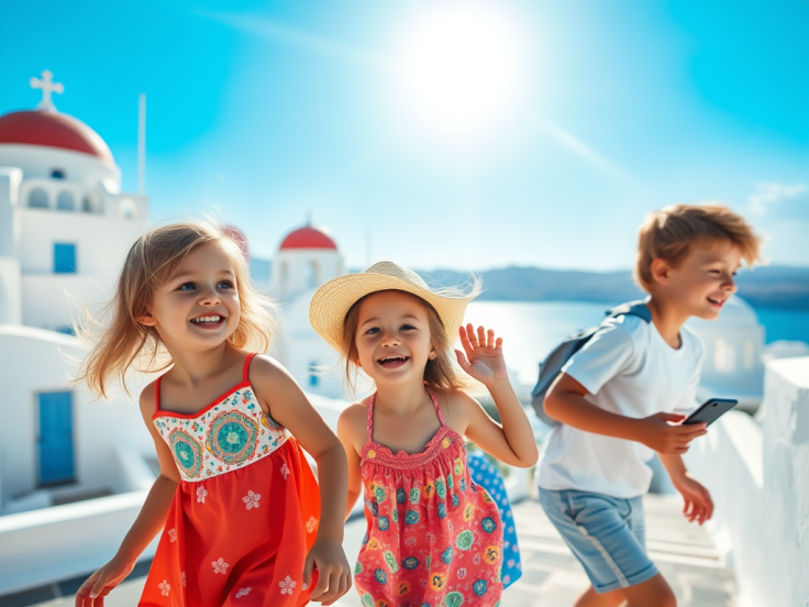 Familievakantie met het hele gezin naar Santorini